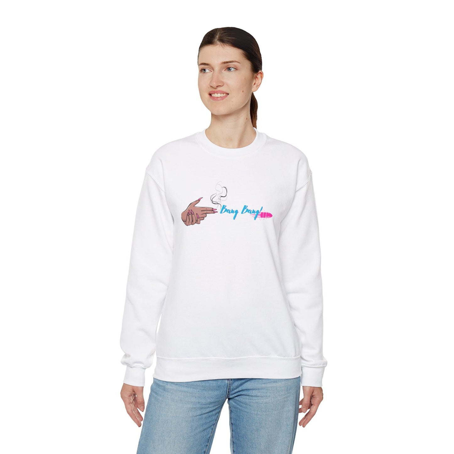 Pistol Whipped Unisex Heavy Blend Crewneck Sweatshirt, Trendy Streetwear Fashion, Street Style, Graphic Sweatshirt, Streetwear Fashion