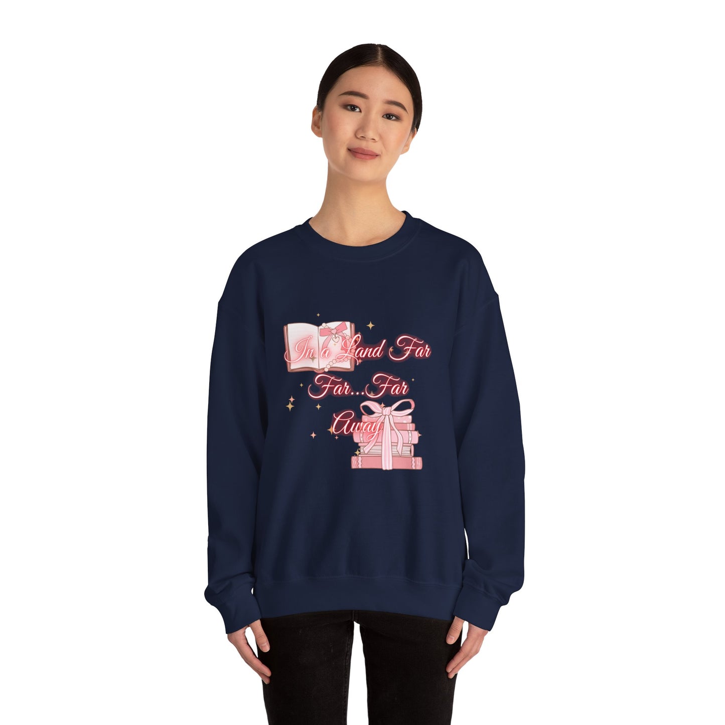 Far Away Fairytales Unisex Heavy Blend™ Crewneck Sweatshirt, Cozy Winter Wear, Fairytales Clothing, Storybook Fashion, Gift For Book Lovers