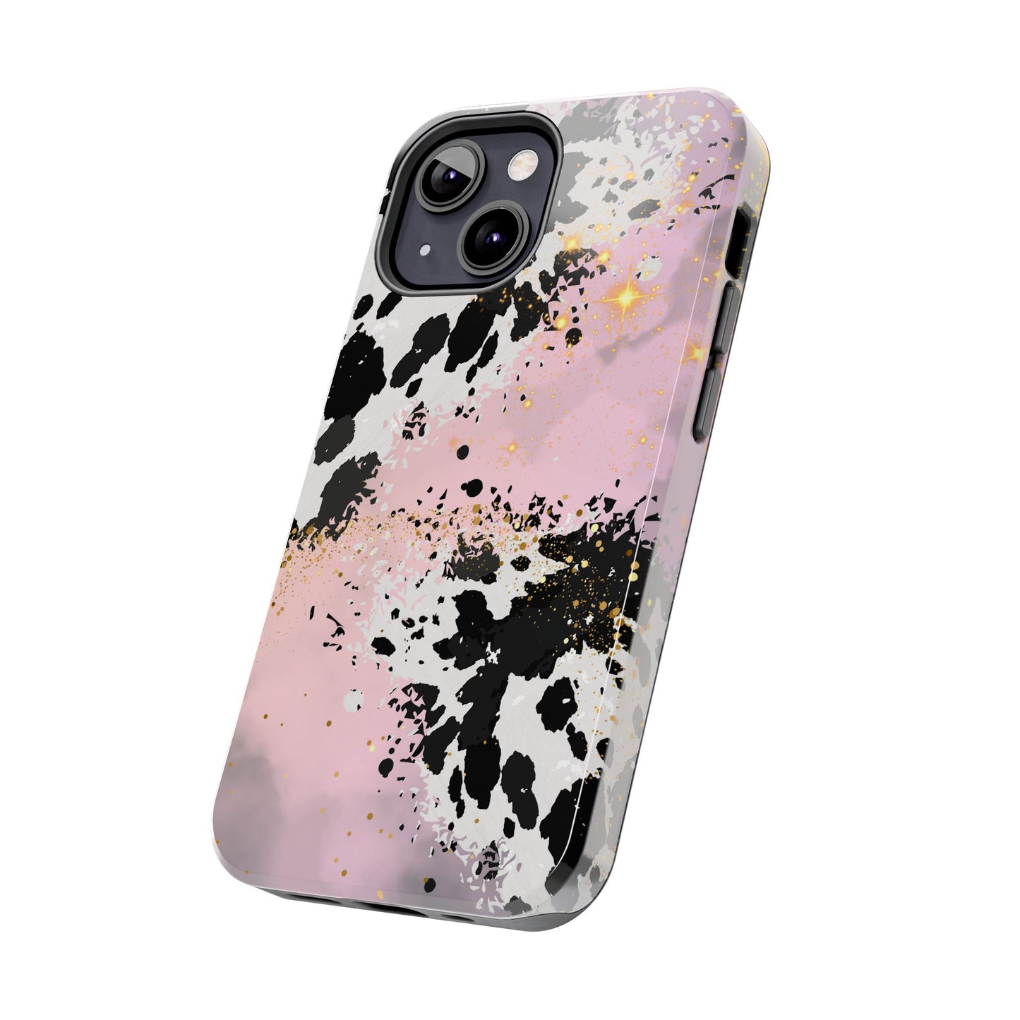Pink Cow Print Tough Phone Case, Cute and Durable Phone Cover, Cute Phone Cover, Gift For Her, Phone Protection, Stylish Phone Accessory, Animal Print Phone Case, Cow Print Accessories