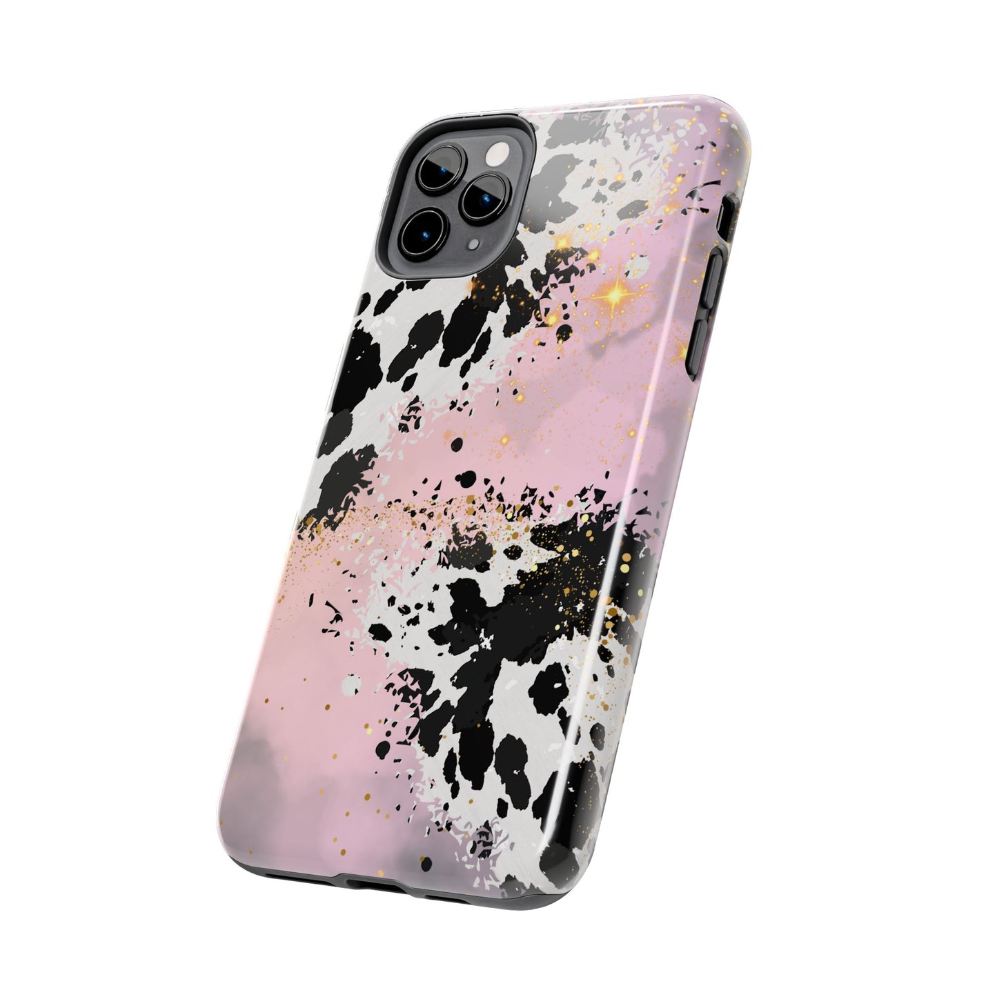 Pink Cow Print Tough Phone Case, Cute and Durable Phone Cover, Cute Phone Cover, Gift For Her, Phone Protection, Stylish Phone Accessory, Animal Print Phone Case, Cow Print Accessories
