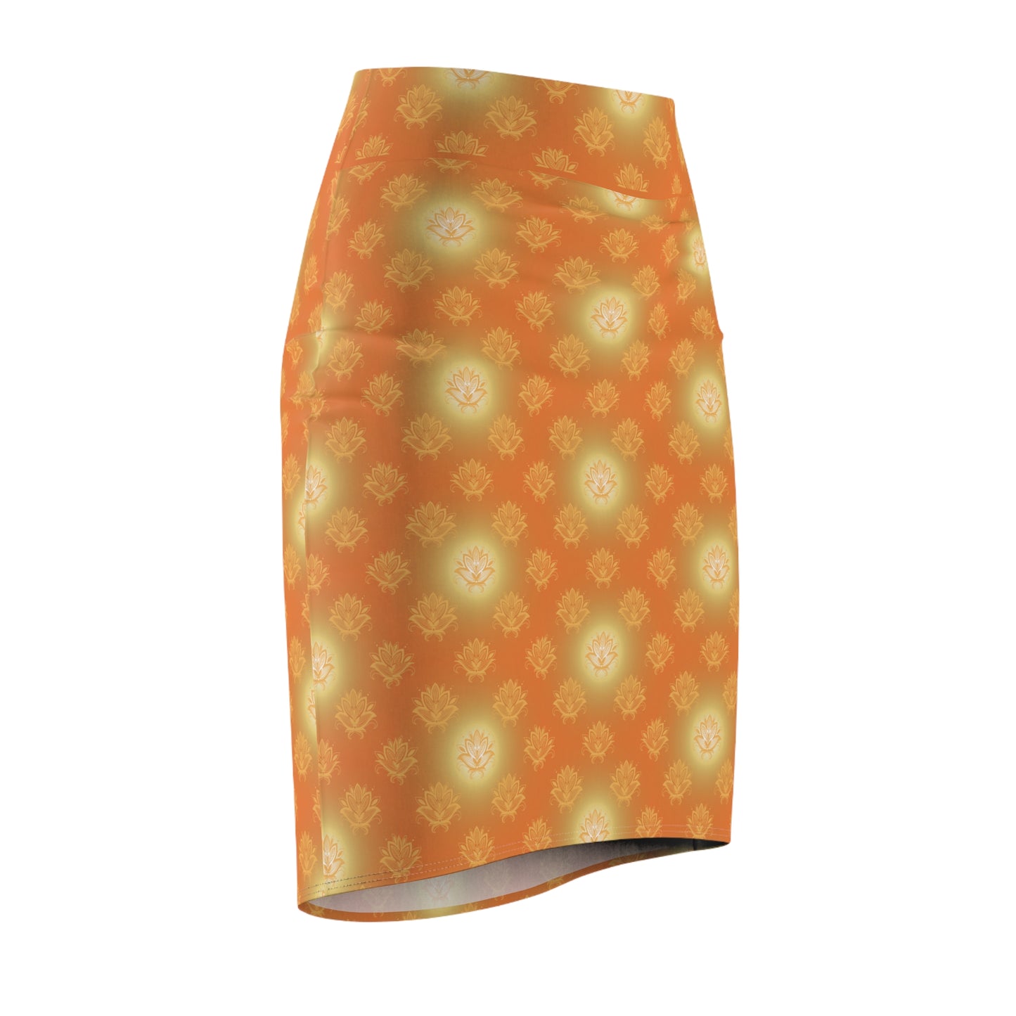 Lotus Horizon Sari Saree Inspired Women's Pencil Skirt, Office Wear