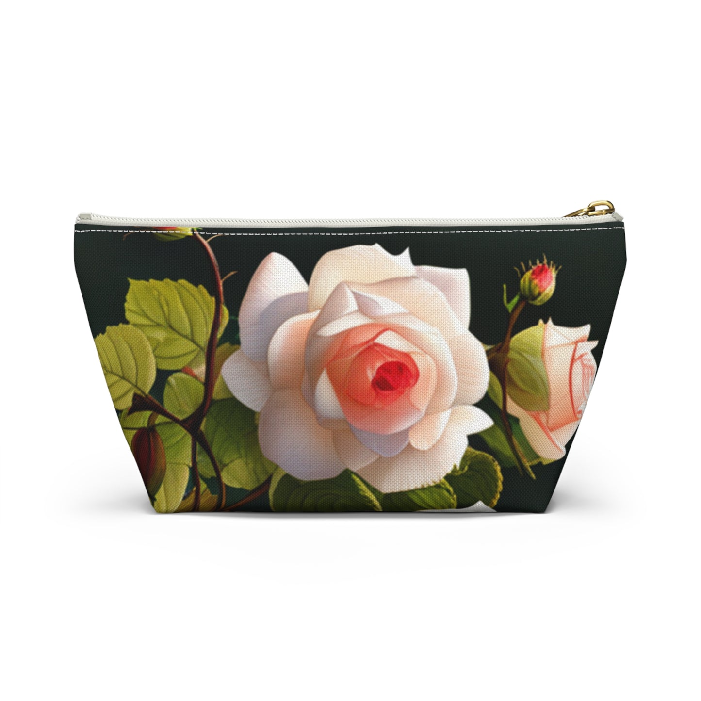 English Roses Accessory Pouch with T-bottom, Floral Makeup Bag, Travel Organizer