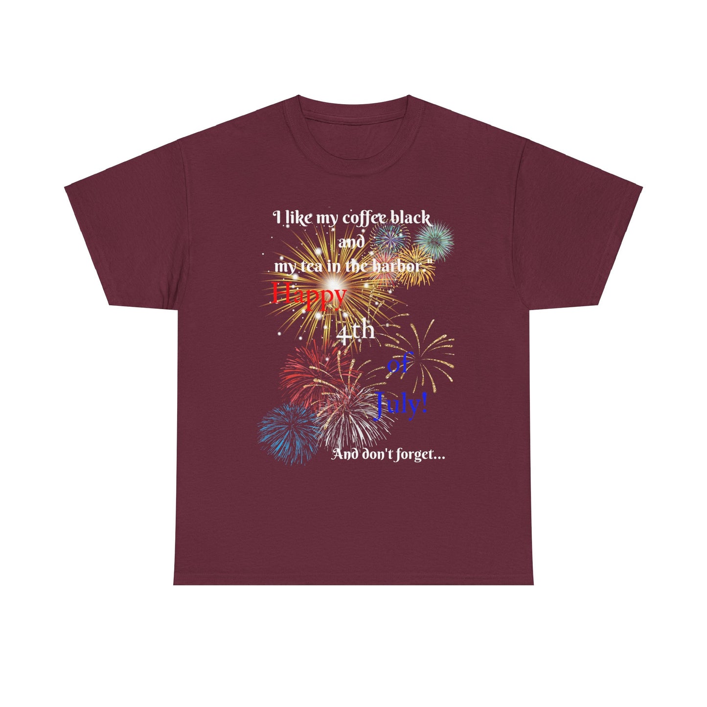 Coffee vs Tea and Liberty Unisex Shirt, Patriotic Celebration Apparel, Family Heavy Cotton Tee