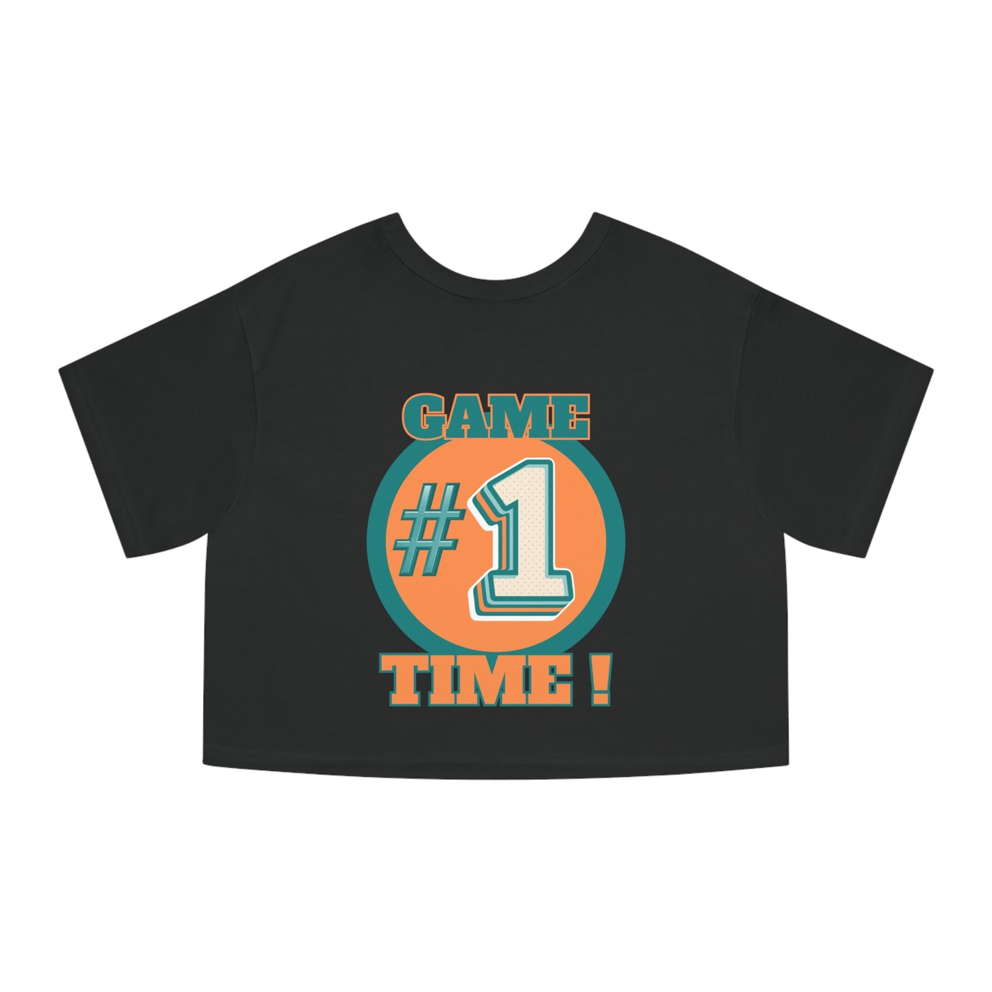 Miami Dolphins Game Time Champion Women's Heritage Cropped T-Shirt, Football NFL Inspired