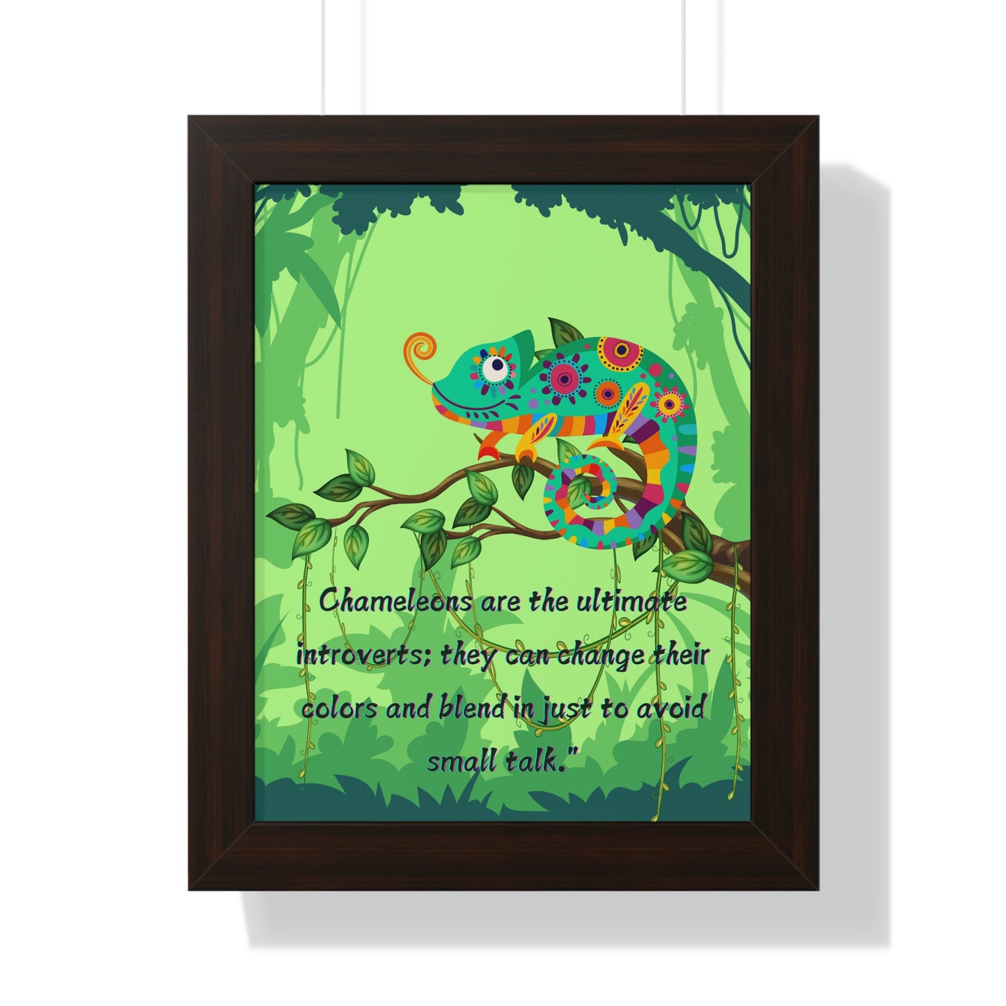 Vertical Poster, Chameleon Introvert in Amazon Rainforest,