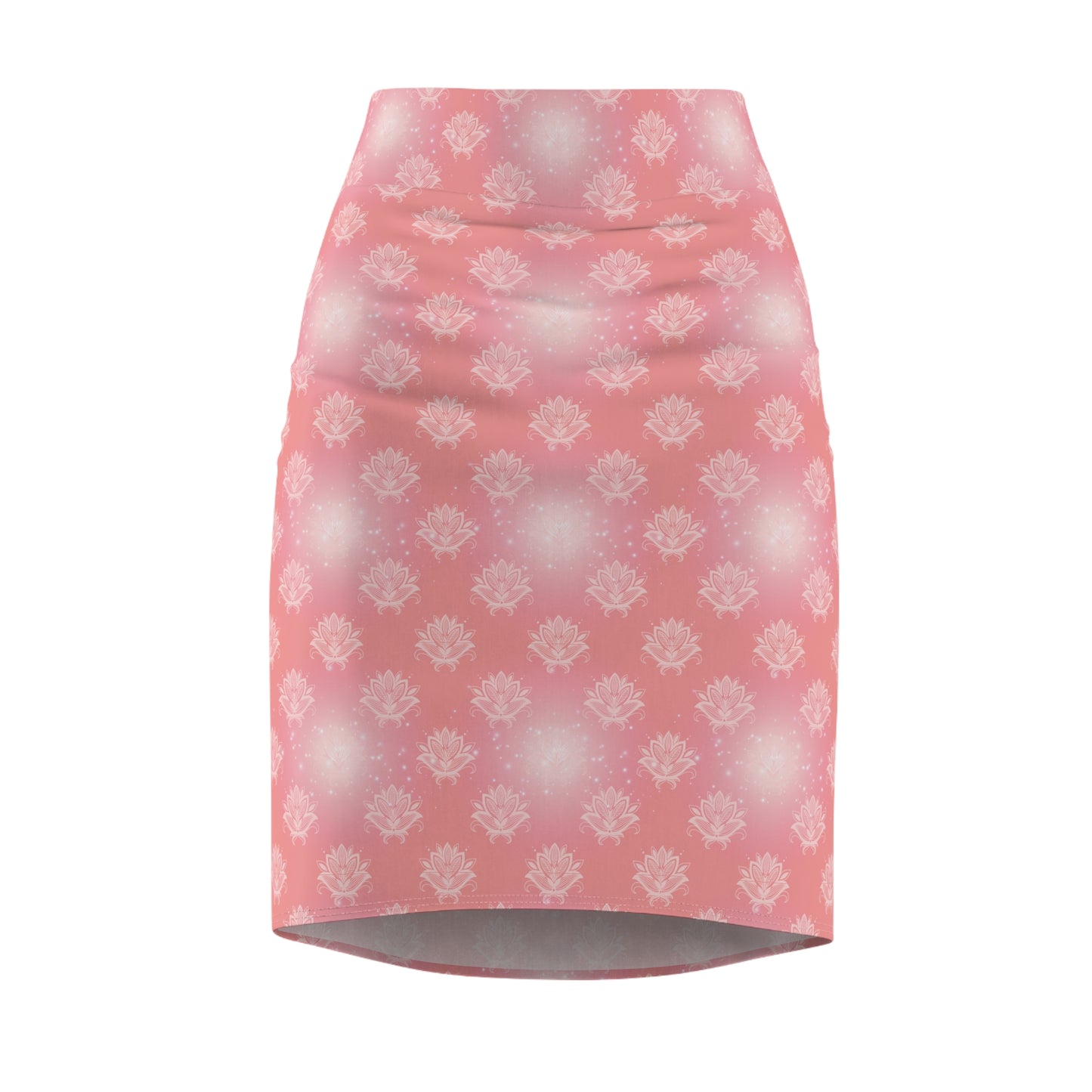 Glimmering Pink Lotus Women's Pencil Skirt, Office Wear, Casual Stretchy Stylish Skirt - Fashion Trendy, Work, Business, Everyday, Gift