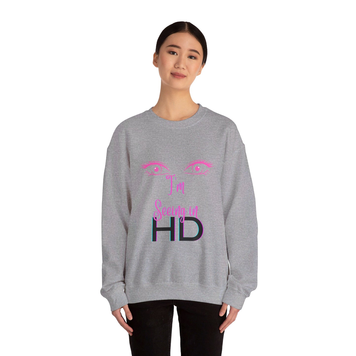 Seeing in HD Espresso Unisex Heavy Blend™ Crewneck Sweatshirt