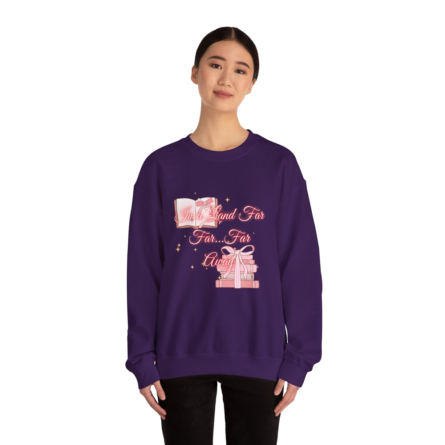 Far Away Fairytales Unisex Heavy Blend™ Crewneck Sweatshirt, Cozy Winter Wear, Fairytales Clothing, Storybook Fashion, Gift For Book Lovers