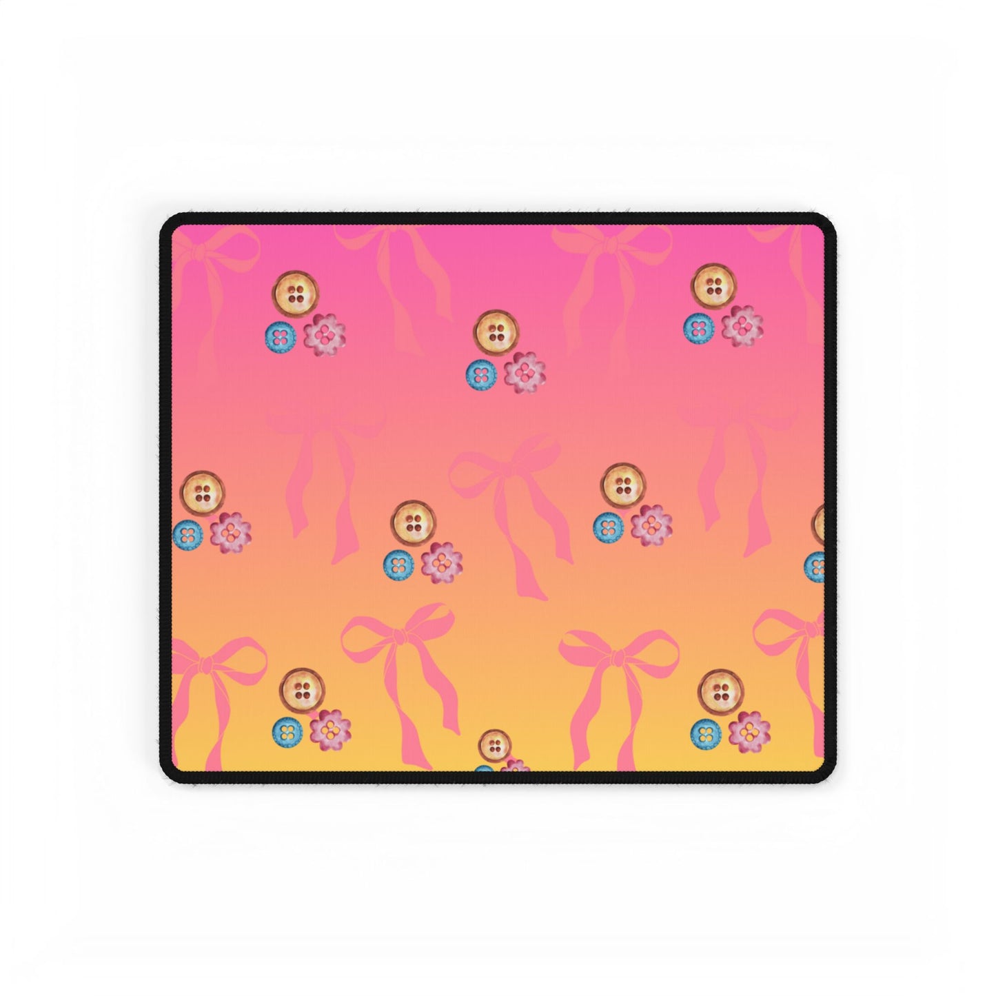 Desk Mat | Buttons & Bows Design | Desk Organizer & Office Gift