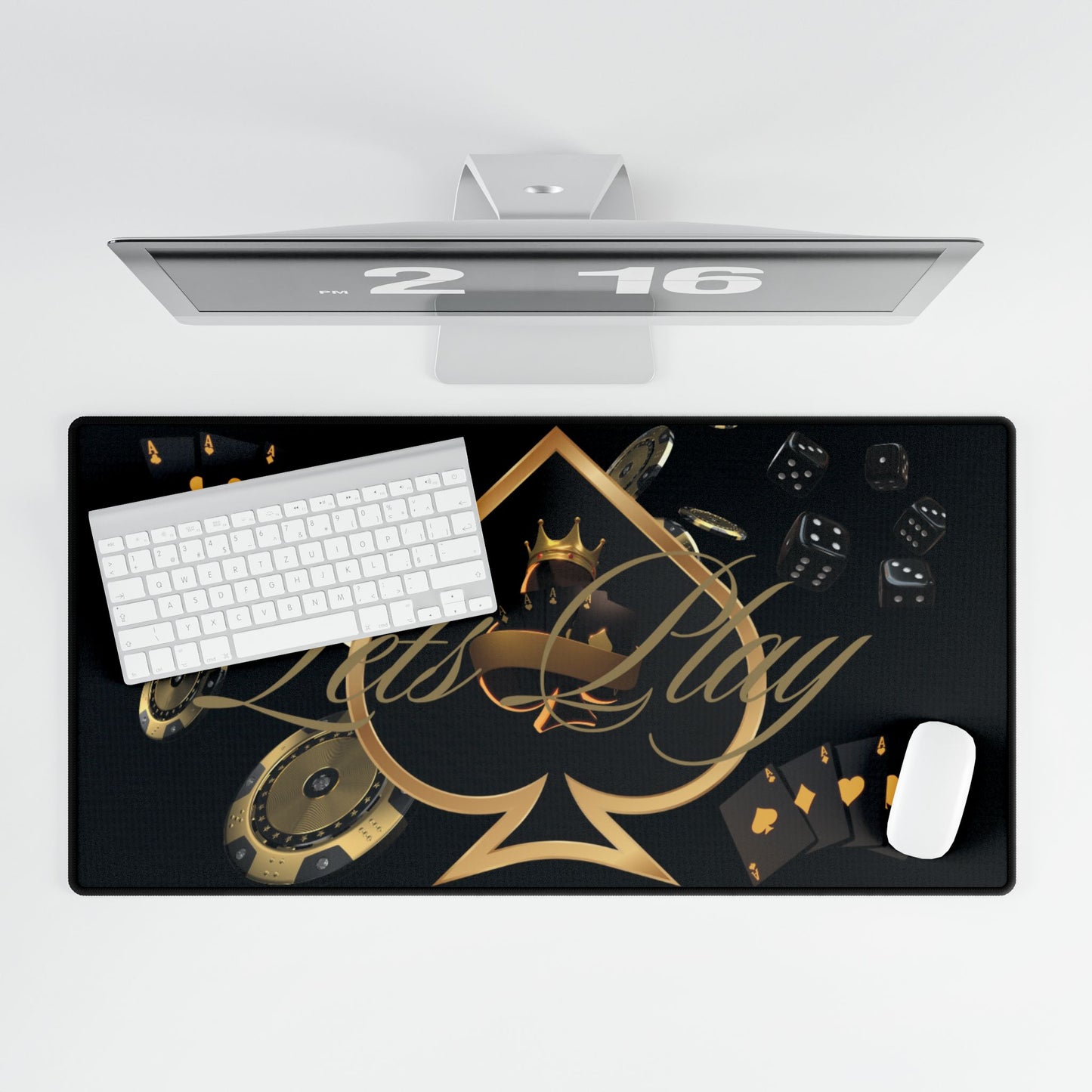 Lets Play Poker Desk Mat, Vibrant Colors, Non-Slip Base, Smooth Surface, 3 Sizes Available, Student Desk Mat, Professional Desk Mat, Gamer Desk Mat