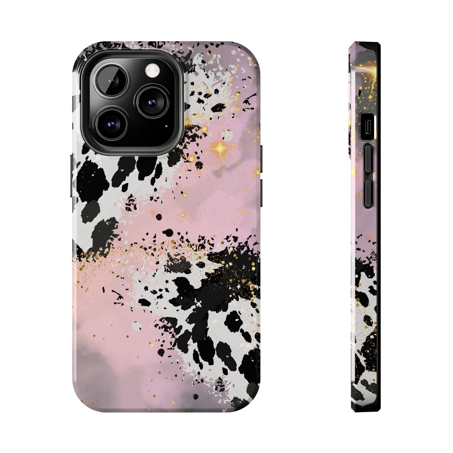Pink Cow Print Tough Phone Case, Cute and Durable Phone Cover, Cute Phone Cover, Gift For Her, Phone Protection, Stylish Phone Accessory, Animal Print Phone Case, Cow Print Accessories