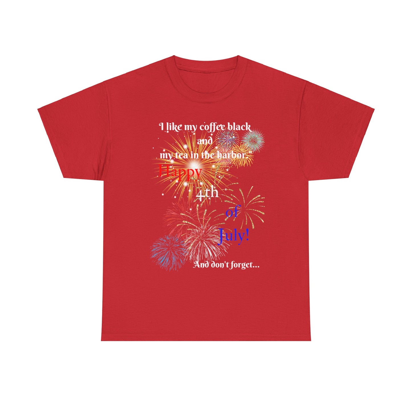 Coffee vs Tea and Liberty Unisex Shirt, Patriotic Celebration Apparel, Family Heavy Cotton Tee