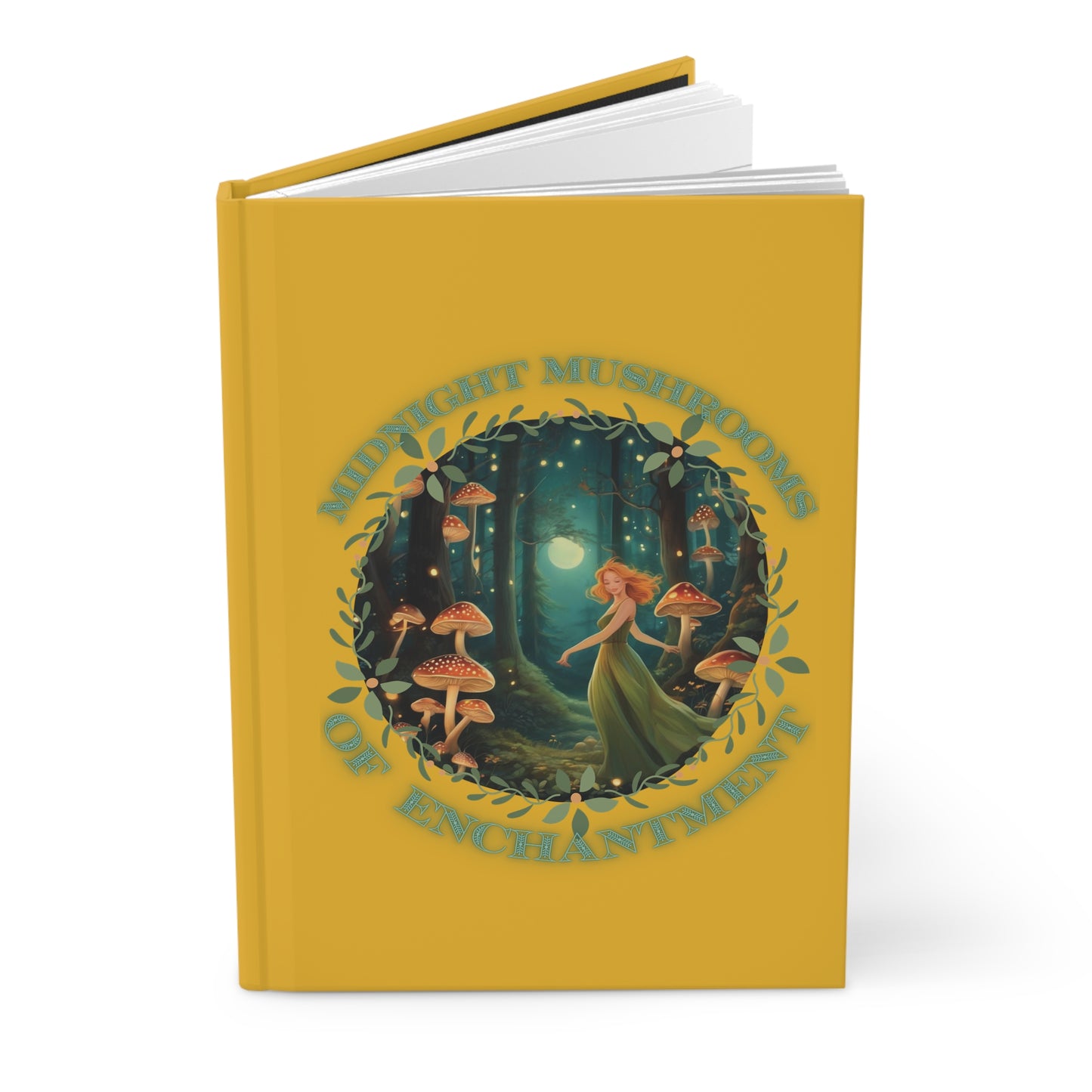 Hardcover Journal Midnight Mushroom Enchantment Matte Diary Notebook, Planner,