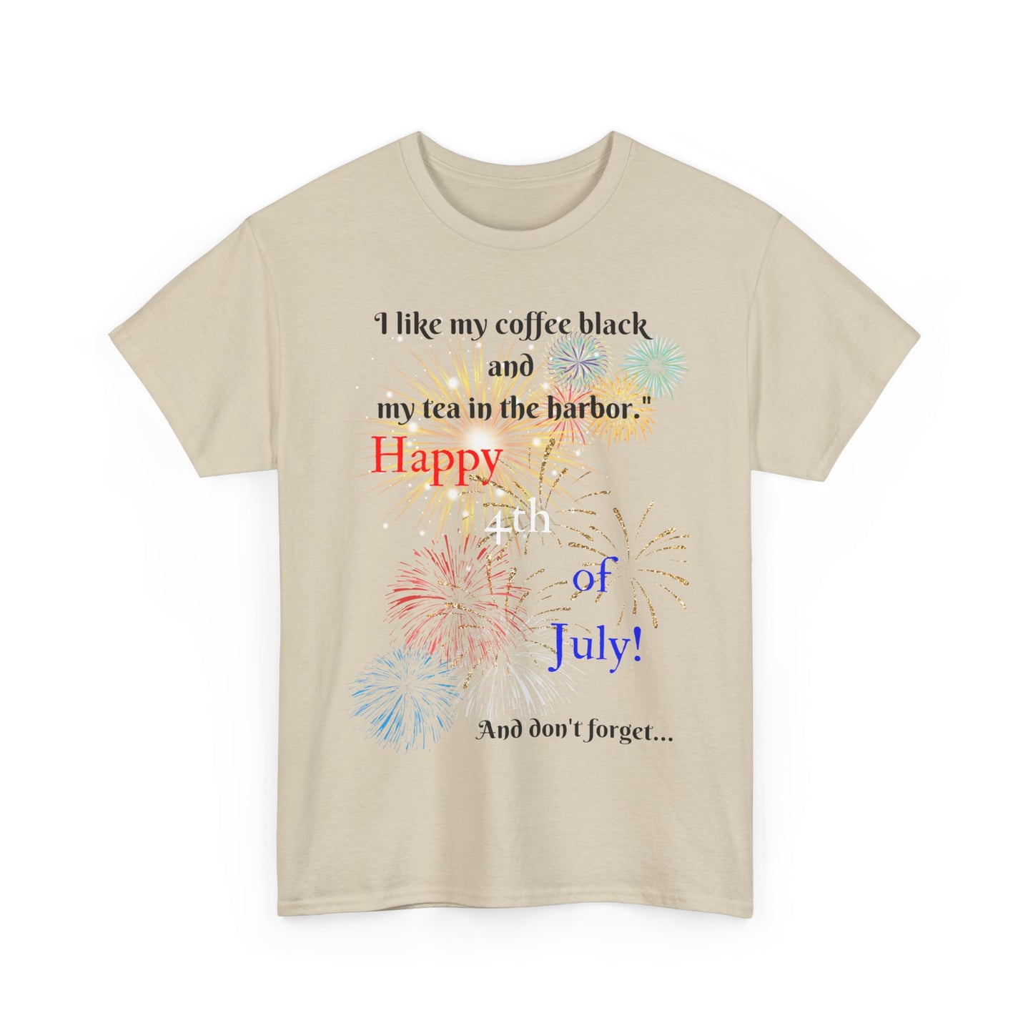 Coffee vs Tea and Liberty Unisex Shirt, Patriotic Celebration Apparel, Family Heavy Cotton Tee