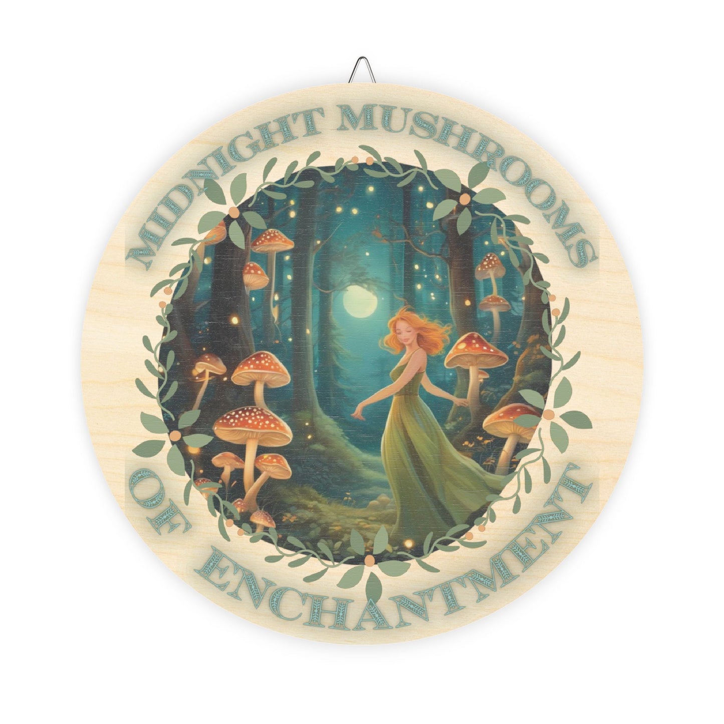 Midnight Mushroom of Enchantment Front Door Wood Sign, Rustic Home Decor