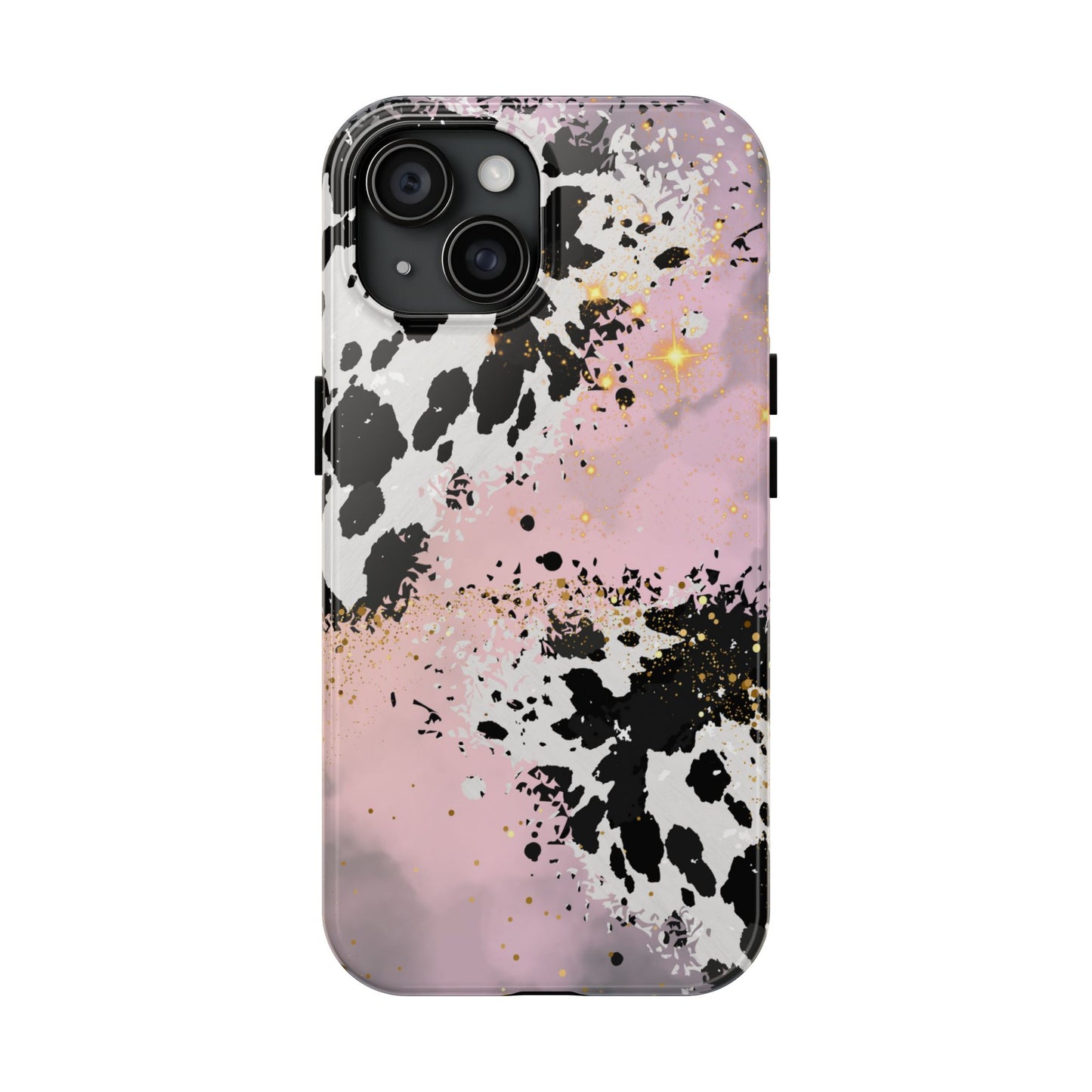 Pink Cow Print Tough Phone Case, Cute and Durable Phone Cover, Cute Phone Cover, Gift For Her, Phone Protection, Stylish Phone Accessory, Animal Print Phone Case, Cow Print Accessories