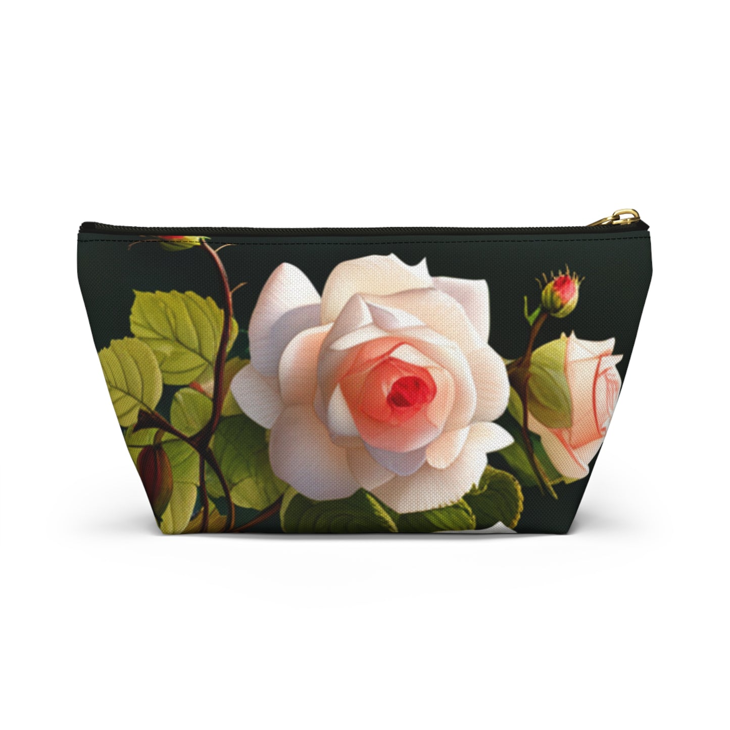 English Roses Accessory Pouch with T-bottom, Floral Makeup Bag, Travel Organizer