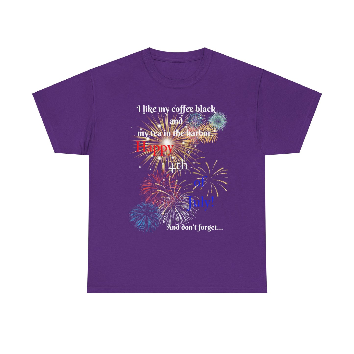 Coffee vs Tea and Liberty Unisex Shirt, Patriotic Celebration Apparel, Family Heavy Cotton Tee