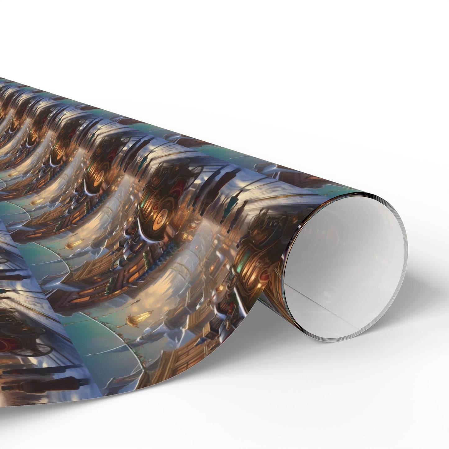 Steampunk Christmas Train Gift Wrap, Train Holiday Decor