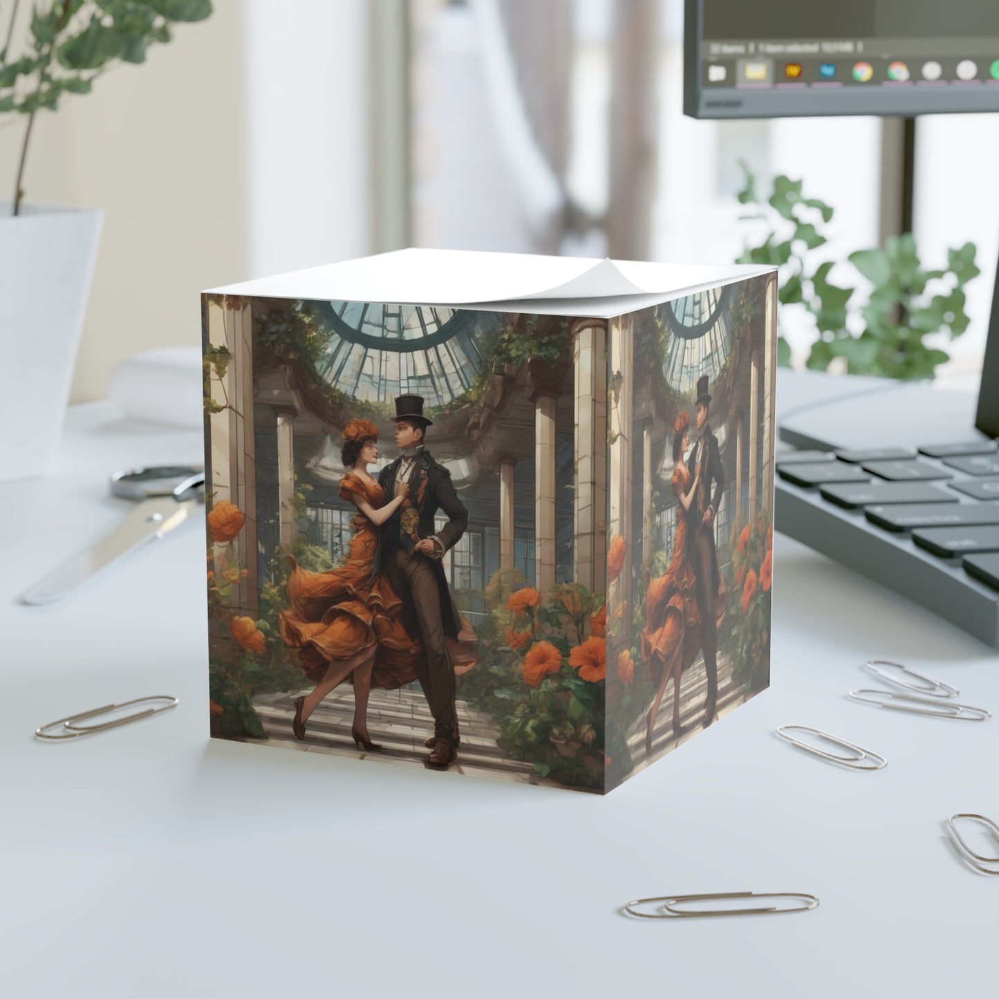 Atrium Couple Note Cube