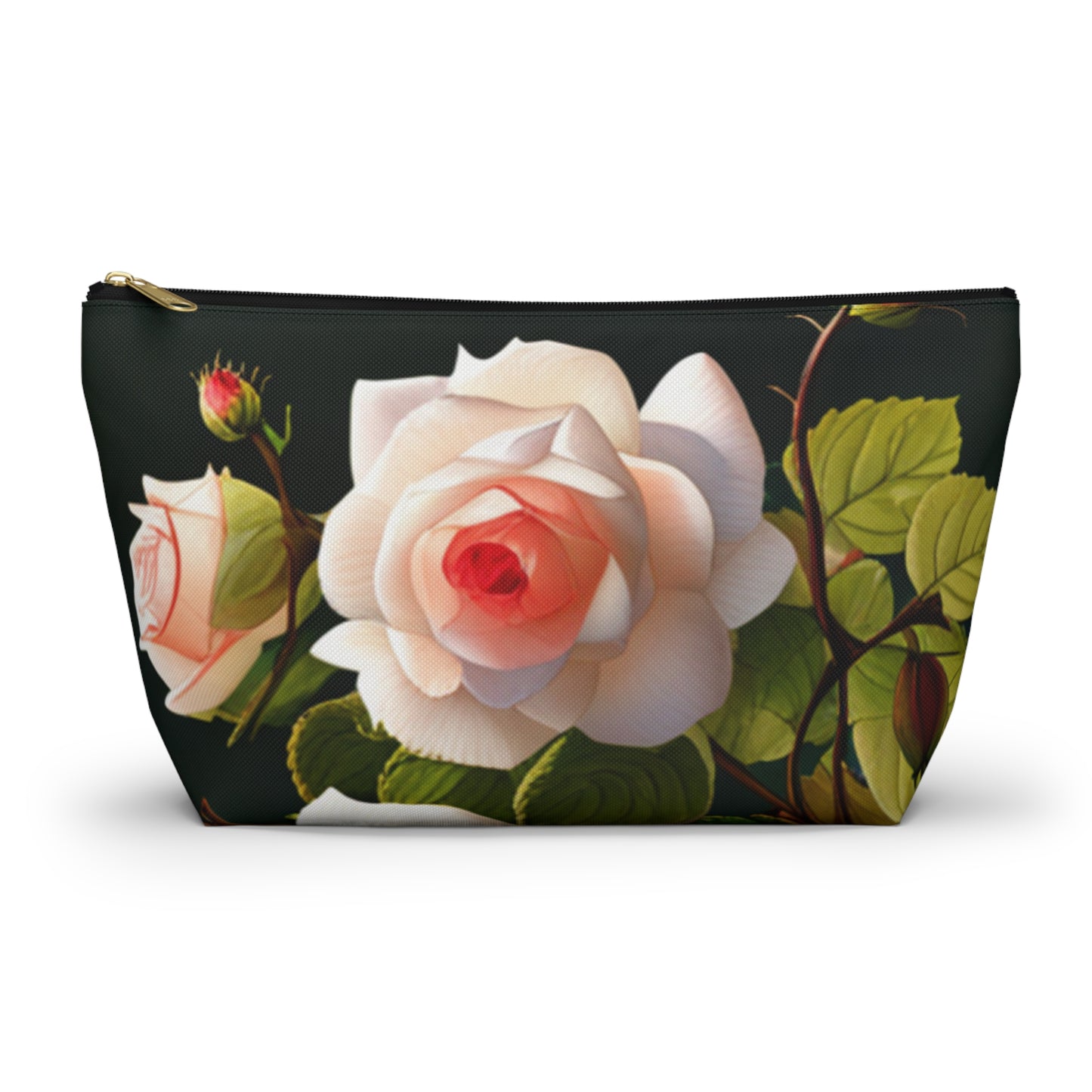 English Roses Accessory Pouch with T-bottom, Floral Makeup Bag, Travel Organizer