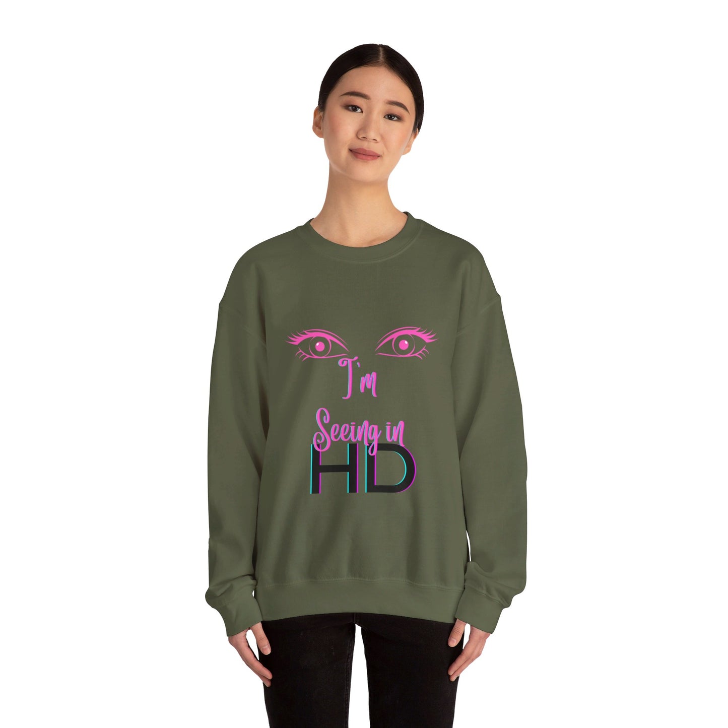 Seeing in HD Espresso Unisex Heavy Blend™ Crewneck Sweatshirt