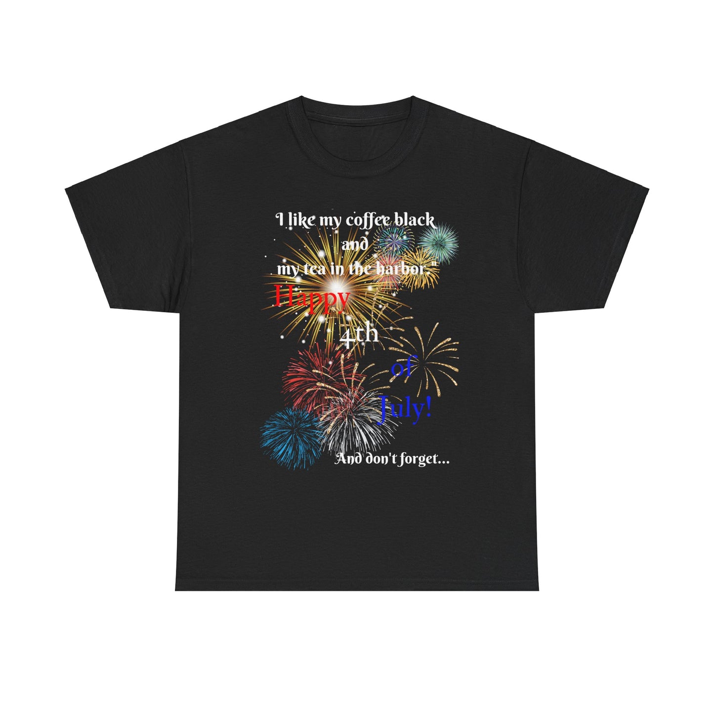 Coffee vs Tea and Liberty Unisex Shirt, Patriotic Celebration Apparel, Family Heavy Cotton Tee
