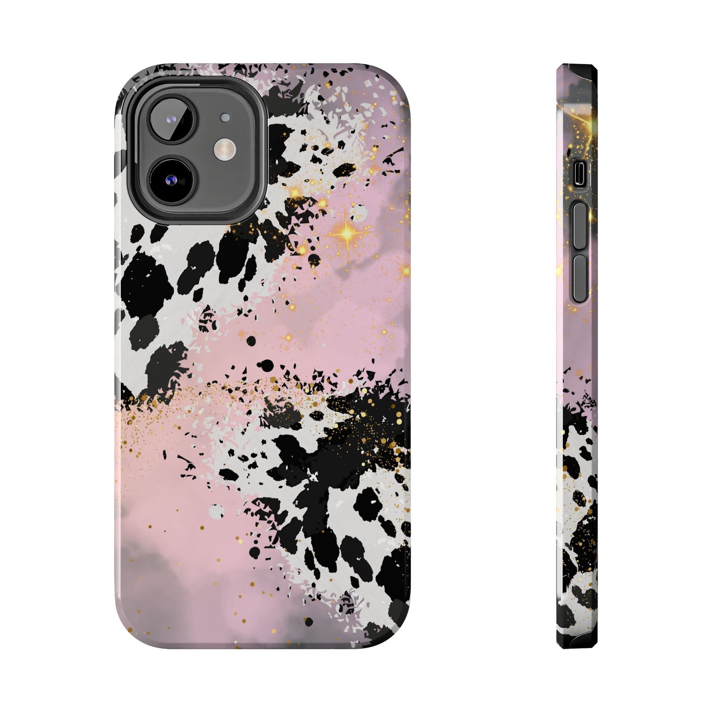 Pink Cow Print Tough Phone Case, Cute and Durable Phone Cover, Cute Phone Cover, Gift For Her, Phone Protection, Stylish Phone Accessory, Animal Print Phone Case, Cow Print Accessories