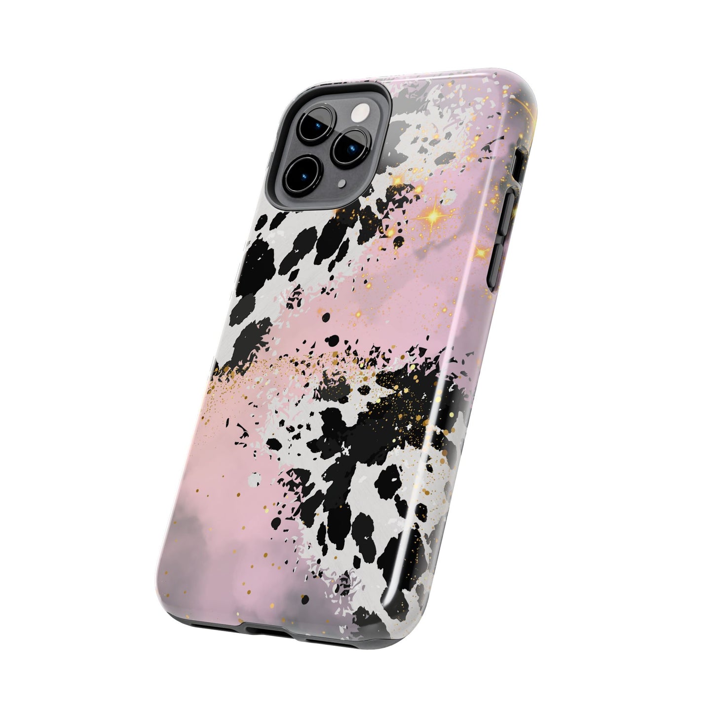 Pink Cow Print Tough Phone Case, Cute and Durable Phone Cover, Cute Phone Cover, Gift For Her, Phone Protection, Stylish Phone Accessory, Animal Print Phone Case, Cow Print Accessories