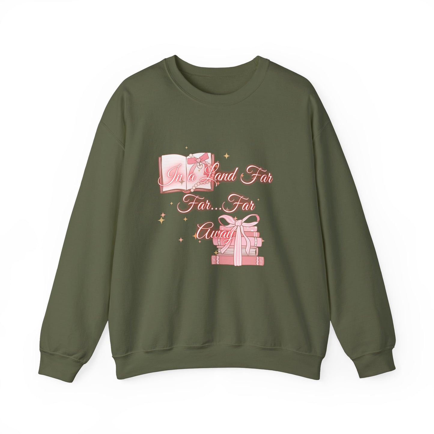 Far Away Fairytales Unisex Heavy Blend™ Crewneck Sweatshirt, Cozy Winter Wear, Fairytales Clothing, Storybook Fashion, Gift For Book Lovers