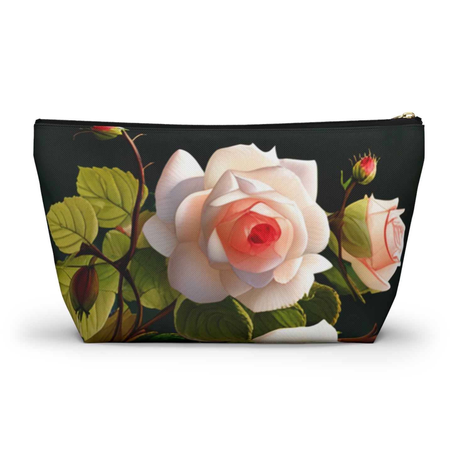 English Roses Accessory Pouch with T-bottom, Floral Makeup Bag, Travel Organizer