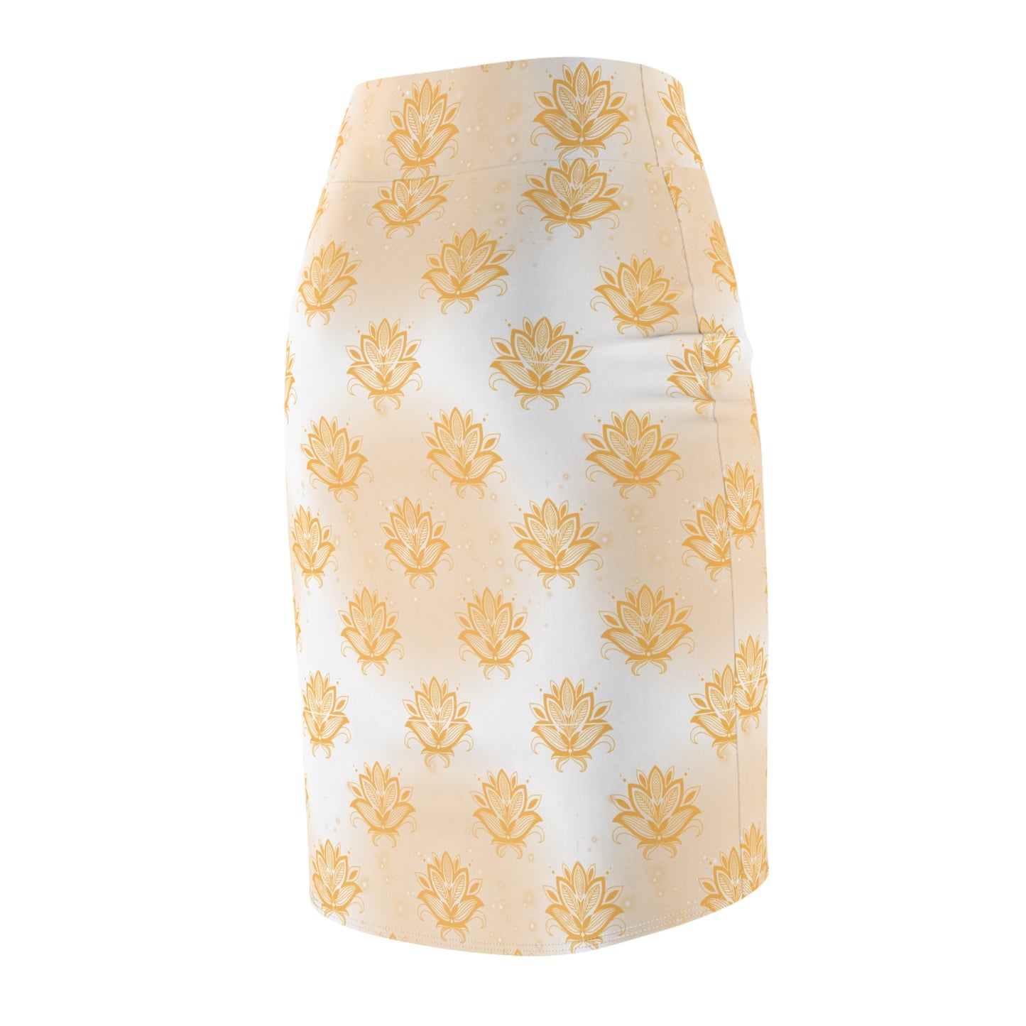Glimmering Lotus Skirt, Women's Fashion, Elegant Floral Pattern, Casual Office