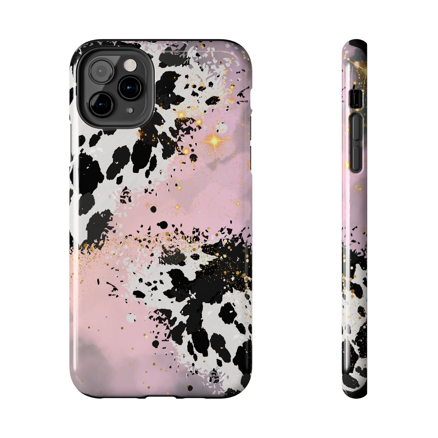 Pink Cow Print Tough Phone Case, Cute and Durable Phone Cover, Cute Phone Cover, Gift For Her, Phone Protection, Stylish Phone Accessory, Animal Print Phone Case, Cow Print Accessories
