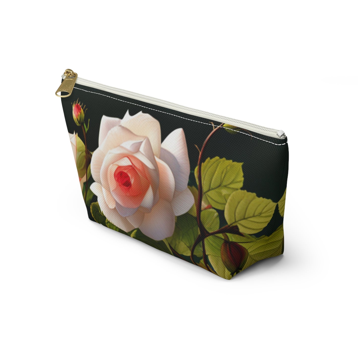 English Roses Accessory Pouch with T-bottom, Floral Makeup Bag, Travel Organizer