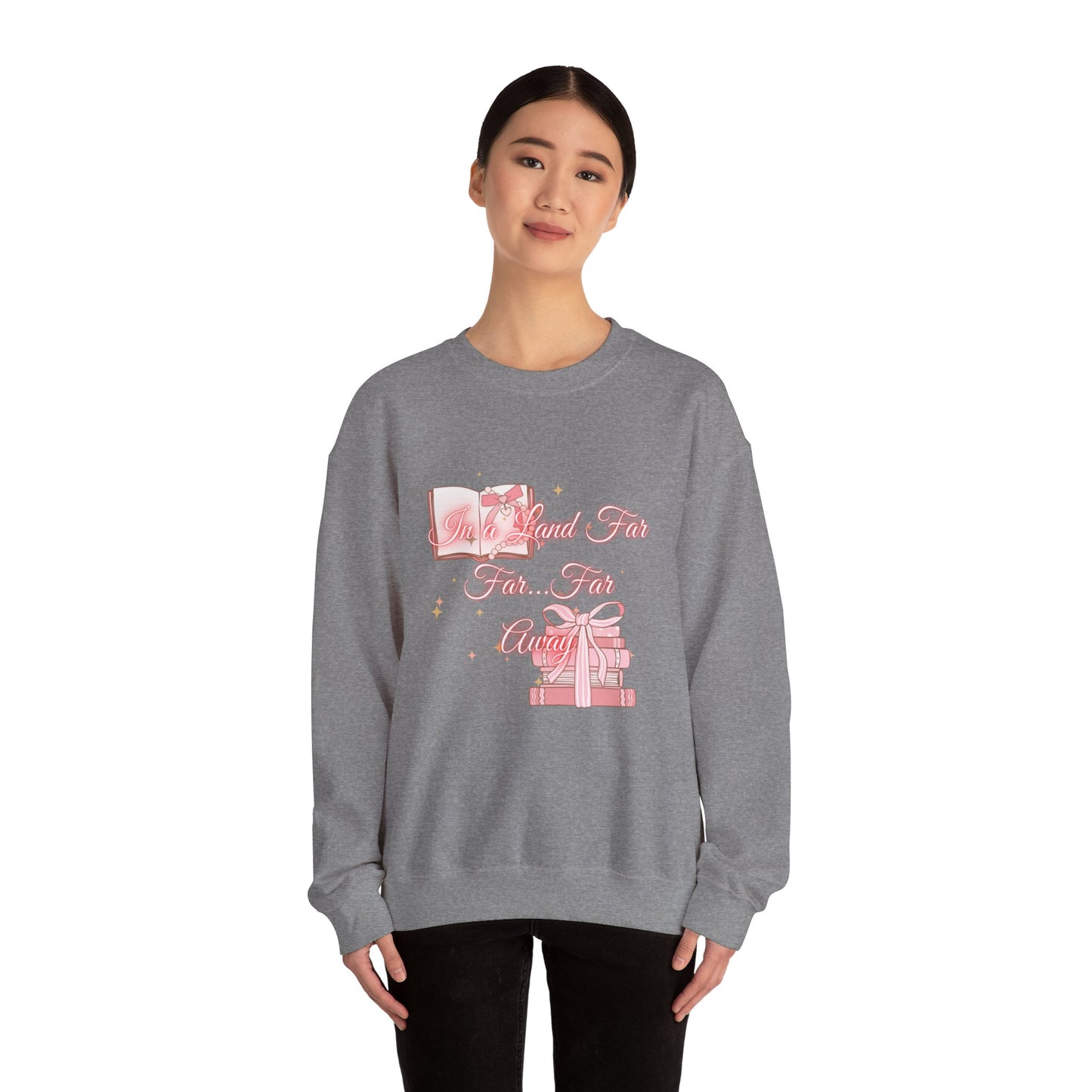 Far Away Fairytales Unisex Heavy Blend™ Crewneck Sweatshirt, Cozy Winter Wear, Fairytales Clothing, Storybook Fashion, Gift For Book Lovers