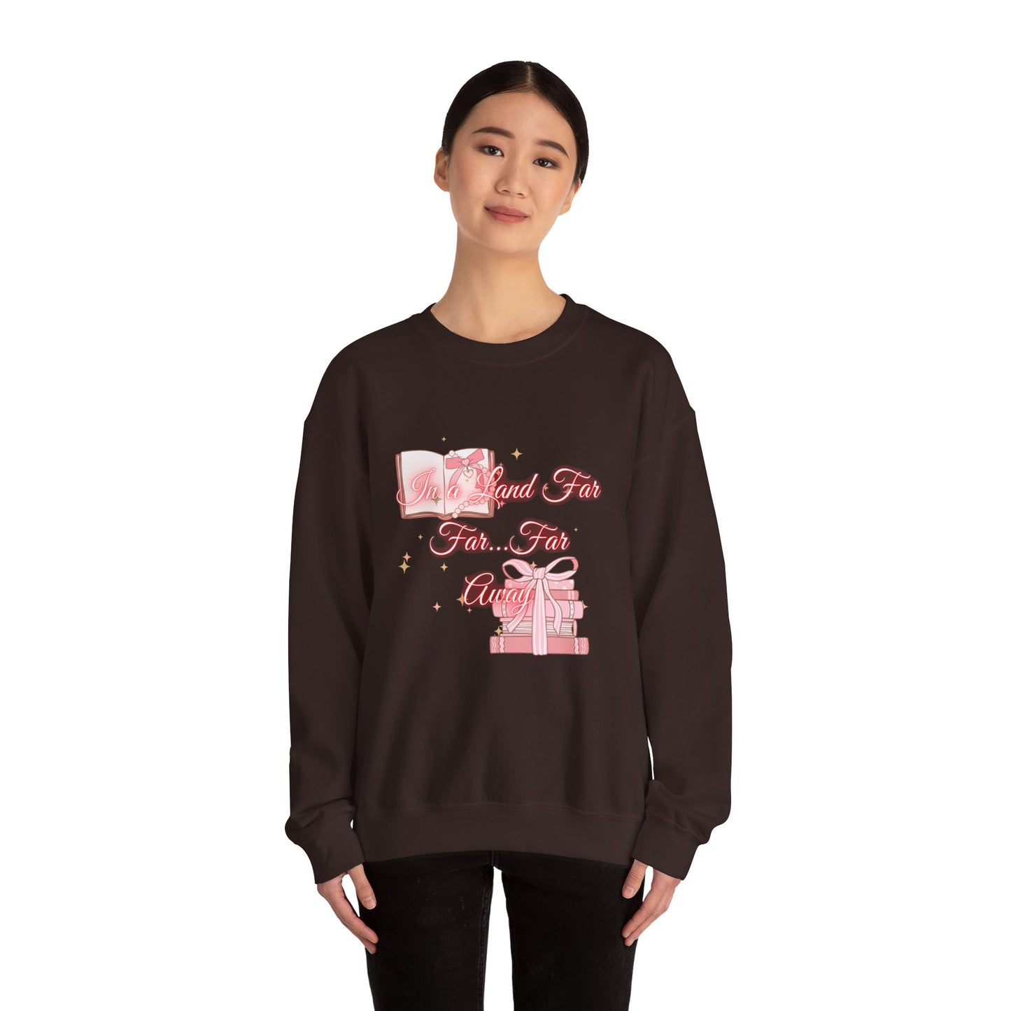 Far Away Fairytales Unisex Heavy Blend™ Crewneck Sweatshirt, Cozy Winter Wear, Fairytales Clothing, Storybook Fashion, Gift For Book Lovers