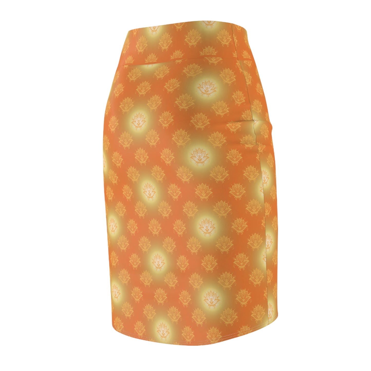Lotus Horizon Sari Saree Inspired Women's Pencil Skirt, Office Wear
