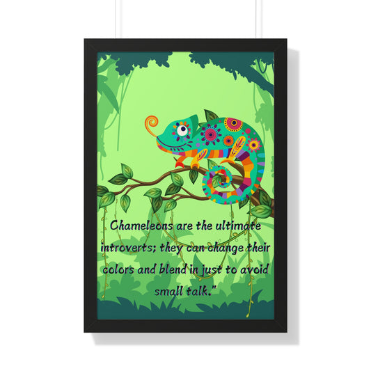 Vertical Poster, Chameleon Introvert in Amazon Rainforest,