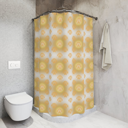 White Lotus Shower Curtains - Elegant Bathroom Decor