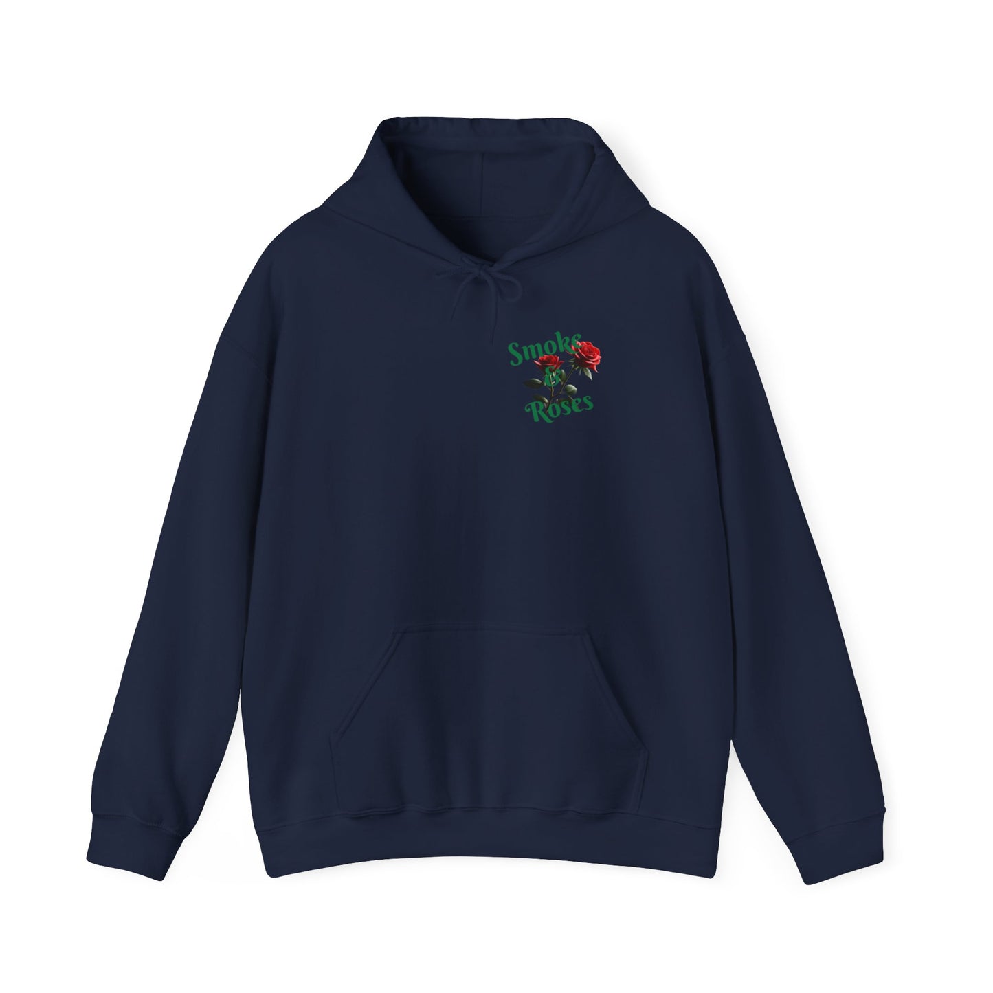 Smoke & Roses Heavy Blend™ Hooded Sweatshirt, Unique Handmade Design, Streetwear Fashion, Street Style, Hip Hop Style, Fashionable Hoodie