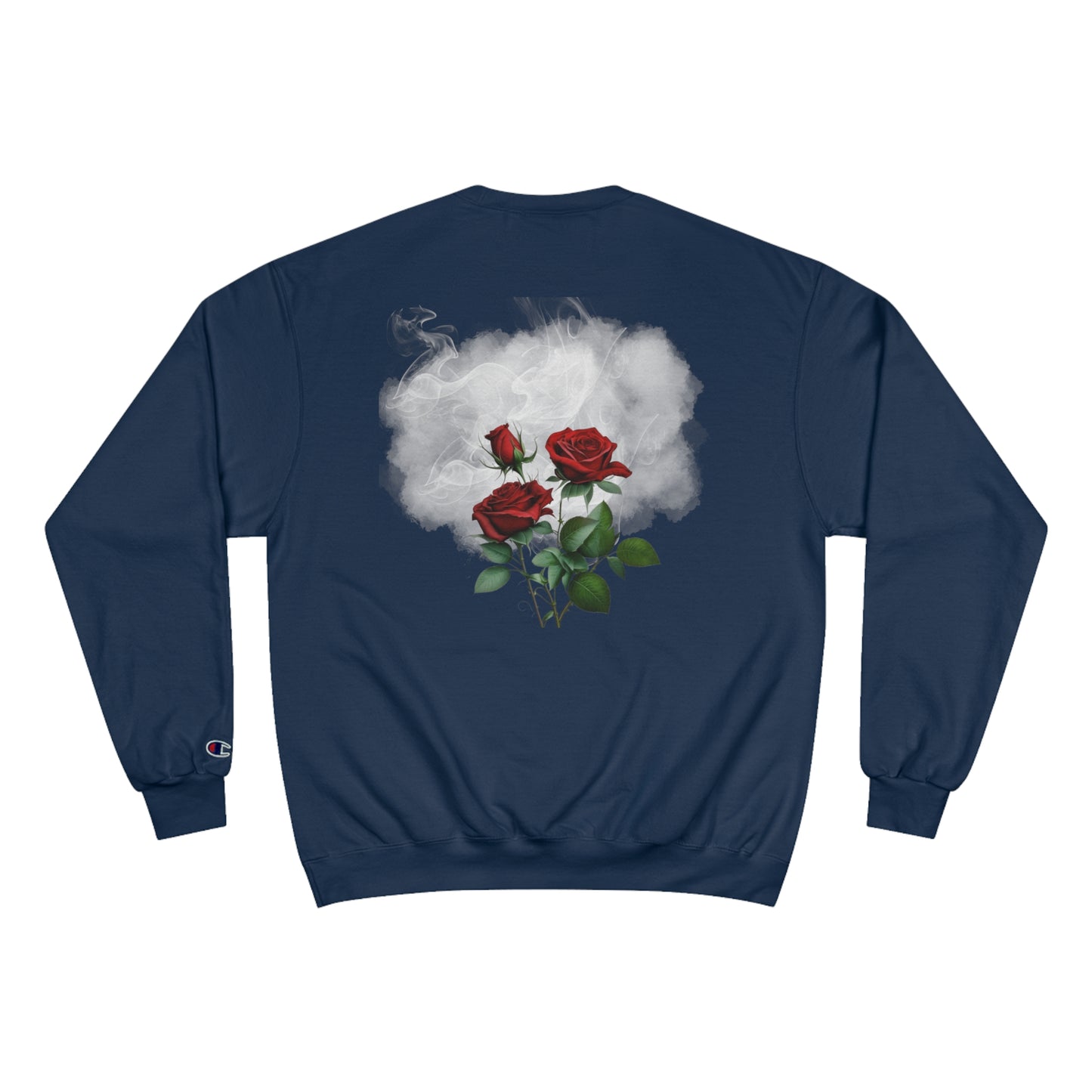Smoke & Roses Champion Sweatshirt, Vintage Inspired Streetwear, Graphic Sweatshirt, Urban Fashion, Winter Fashion, Fall Clothing, Retro Clothing, Gift For Her, Holiday Gift, Gift For Him