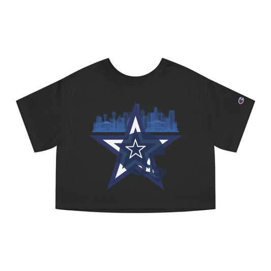 DALLAS COWBOYS Game Time Champion Women's Heritage Cropped T-Shirt, Football NFL Inspired