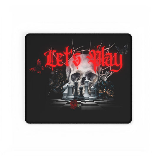 Skull Chess Desk Mat, Spooky Non-Slip Base, Smooth Surface, 3 Sizes Available, Shakespeare, Gothic, Dark Hardcore Aesthetic Mouse Pad,