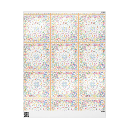 Rainbow Paisley Wrapping Papers Colorful Gift Wrap for Birthdays, Holidays,