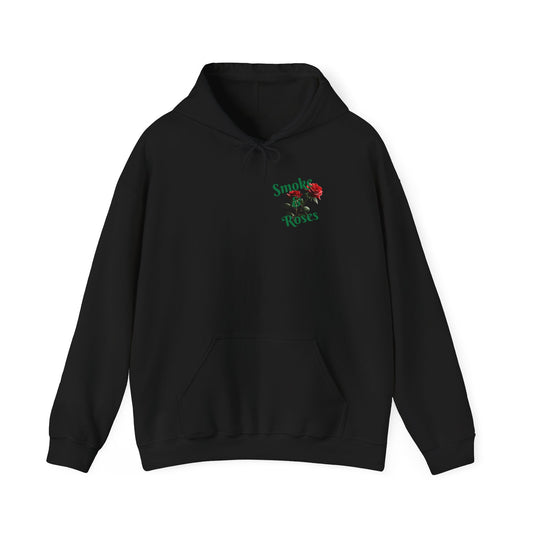 Smoke & Roses Heavy Blend™ Hooded Sweatshirt, Unique Handmade Design, Streetwear Fashion, Street Style, Hip Hop Style, Fashionable Hoodie