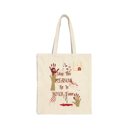Halloween Favor Season Vampire Halloween Season Cotton Canvas Tote Bag, Halloween Pinup, Vampire, Dark Academia Style, Pinup Style, Gothic Fashion