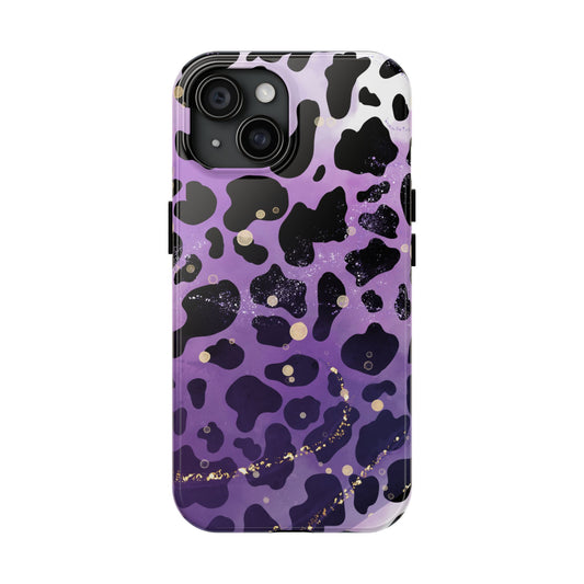 Shimmering Purple Cow Tough Phone Case, Unique Handmade Protective Cover, Cow Print Phone Case, Unique Phone Case, Gift For Her, Protective Phone Case, Gift For Cow Lover