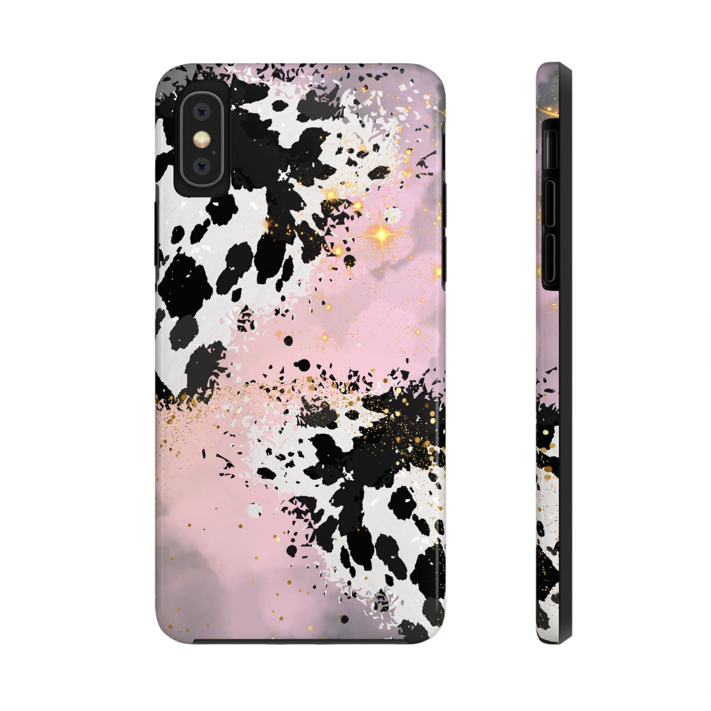 Pink Cow Print Tough Phone Case, Cute and Durable Phone Cover, Cute Phone Cover, Gift For Her, Phone Protection, Stylish Phone Accessory, Animal Print Phone Case, Cow Print Accessories
