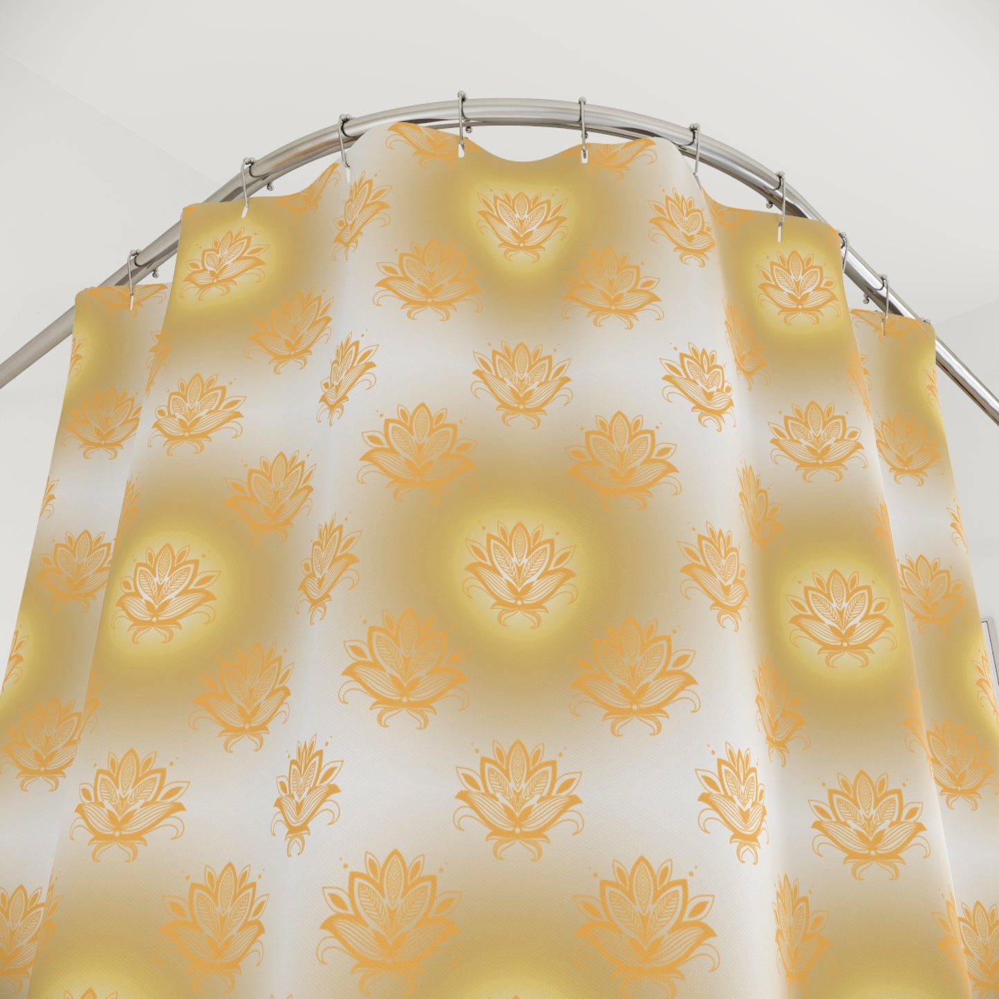 White Lotus Shower Curtains - Elegant Bathroom Decor