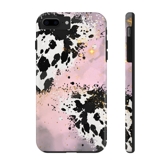 Pink Cow Print Tough Phone Case, Cute and Durable Phone Cover, Cute Phone Cover, Gift For Her, Phone Protection, Stylish Phone Accessory, Animal Print Phone Case, Cow Print Accessories